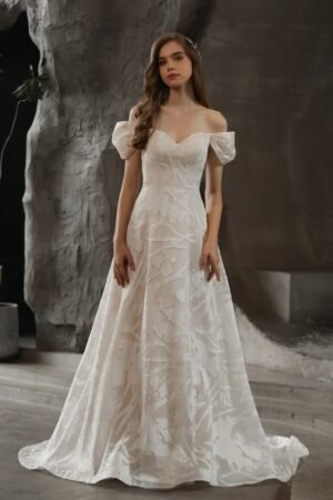 Allover Lace A-Line Off the shoulder Wedding Dress